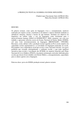 A PRODU&Ccedil;&Atilde;O TEXTUAL SUGERIDA NO ENEM: REFLEX&Otilde;ES