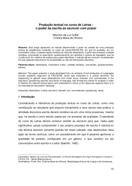 Produ&ccedil;&atilde;o textual no curso de Letras - o poder da escrita ao