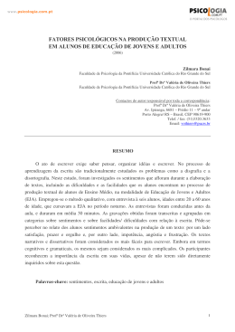 Fatores psicol&oacute;gicos na produ&ccedil;&atilde;o textual em alunos de educa&ccedil;&atilde;o