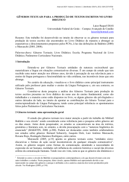 g&ecirc;neros textuais para a produ&ccedil;&atilde;o de textos escritos no livro did&aacute;tico