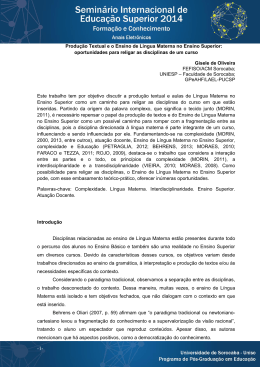 Produ&ccedil;&atilde;o Textual e o Ensino de L&iacute;ngua Materna no Ensino