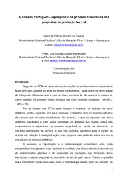 A cole&ccedil;&atilde;o Portugu&ecirc;s Linguagens e os g&ecirc;neros discursivos
