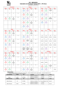 CEI - MIRASSOL Calendário de Produção Textual 2010 – 2ºS Anos