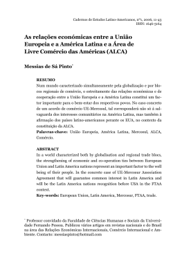 As rela&ccedil;&otilde;es econ&oacute;micas entre a Uni&atilde;o Europeia e a Am&eacute;rica Latina