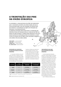 A TRIBUTA&Ccedil;&Atilde;O DAS PME NA UNI&Atilde;O EUROPEIA