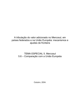 A tributa&ccedil;&atilde;o do valor adicionado no Mercosul