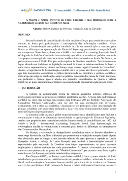 1 A Quarta e S&eacute;tima Diretivas da Uni&atilde;o Europ&eacute;ia e suas
