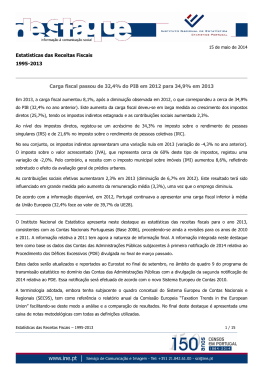 Estat&iacute;sticas das Receitas Fiscais 1995-2013 Carga fiscal