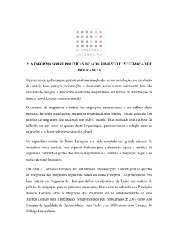 Plataforma sobre Pol&iacute;ticas de Acolhimento e Integra&ccedil;&atilde;o de &ndash;