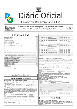 Di&aacute;rio Oficial - Imprensa Oficial do Estado de Roraima