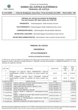 diário da justiça eletrônico - Tribunal de Justiça de Rondônia