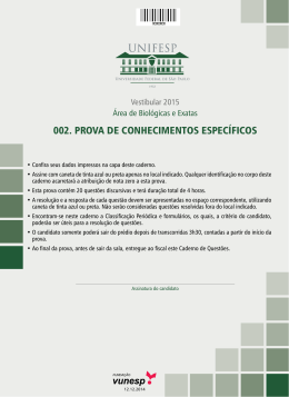002. Prova de conhecimentos esPec&iacute;ficos
