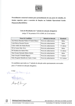 Procedimento concursal comum para preenchimento de um posto