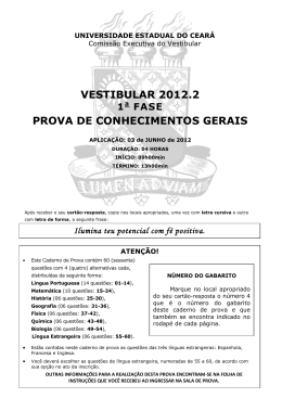 VESTIBULAR 2012.2 PROVA DE CONHECIMENTOS GERAIS