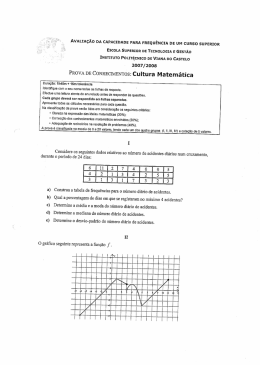 PROVA DE CONHECIMENTOS: Cultura Matemática
