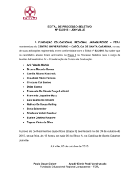 EDITAL DE PROCESSO SELETIVO Nº 63/2015 – JOINVILLE A