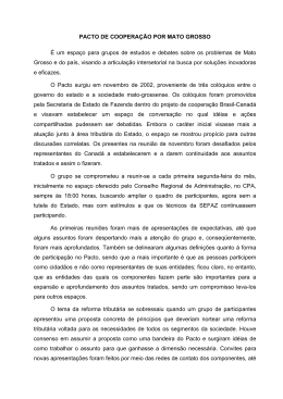 PACTO DE COOPERAÇÃO POR MATO GROSSO