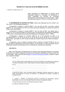DECRETO N&ordm; 4.850, DE 28 DE SETEMBRO DE 2001