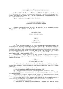 Regimento Eleitoral do CNS para o Triênio