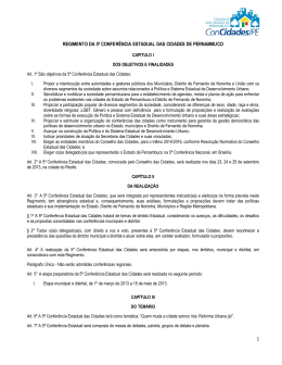 1 regimento da 5&ordf; confer&ecirc;ncia estadual das cidades de pernambuco