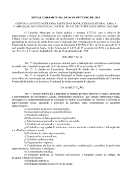 Edital Conselho Municipal de Sa&uacute;de
