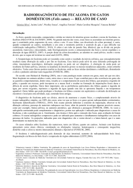 (Felis catus) &ndash;&ndash; RELATO DE CASO