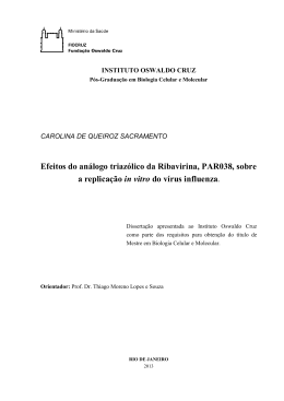 Efeitos do an&aacute;logo triaz&oacute;lico da Ribavirina, PAR038, sobre a