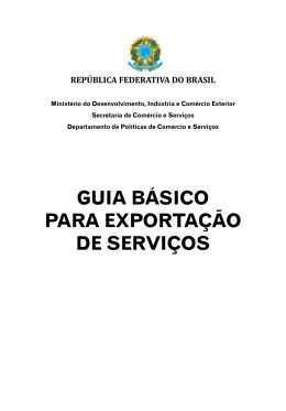 GUIA B&Aacute;SICO PARA EXPORTA&Ccedil;&Atilde;O DE SERVI&Ccedil;OS