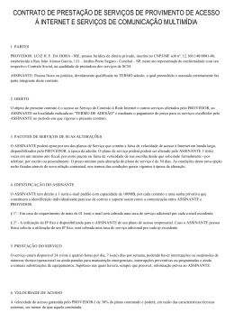 contrato de prestação de serviços de provimento de acesso à