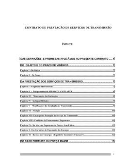 contrato de presta&ccedil;&atilde;o de servi&ccedil;os de transmiss&atilde;o &iacute;ndice