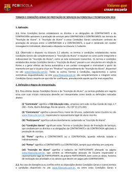 TERMOS E CONDI&Ccedil;&Otilde;ES GERAIS DE PRESTA&Ccedil;&Atilde;O DE SERVI&Ccedil;OS