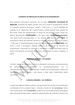 Contrato de Prestação de Serviços de Manutenção