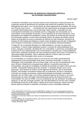 Prestação de Serviços e Produção Artísticas na Extensão Universitária