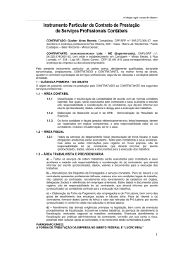 Instrumento Particular de Contrato de Presta&ccedil;&atilde;o de Servi&ccedil;os