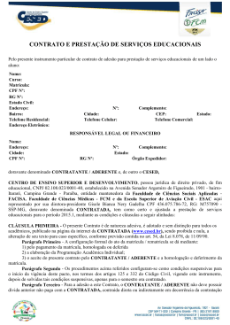 CONTRATO E PRESTA&Ccedil;&Atilde;O DE SERVI&Ccedil;OS EDUCACIONAIS