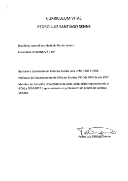 CURRICULUM VITAE PEDRO LUIZ SANTIAGO SENNE