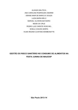 Gest&atilde;o do risco sanit&aacute;rio no consumo de alimentos na festa