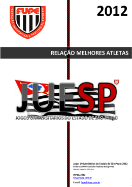 Lista completa de melhores atletas dos JUESP 2012