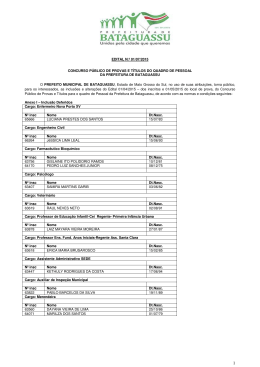 EDITAL 01-07-2015_Inclus&otilde;es - Prefeitura de Bataguassu