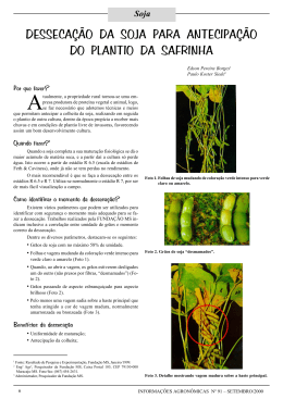 desseca&ccedil;&atilde;o da soja para antecipa&ccedil;&atilde;o do plantio da safrinha