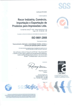 Recor Ind&uacute;stria, Com&eacute;rcio, Importa&ccedil;&atilde;o e Exporta&ccedil;&atilde;o de Produtos