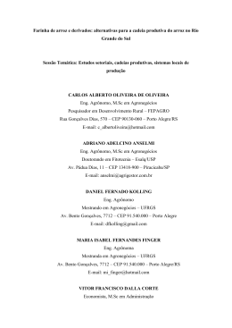Farinha de arroz e derivados: alternativas para a cadeia