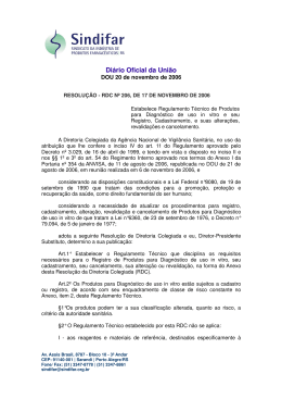 (RDC n\260 206 Regulamento T\351cnico de Produtos para Diagn