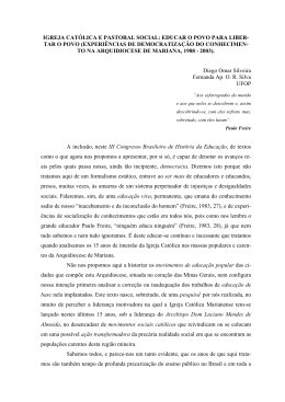 a igreja cat&oacute;lica e pastoral social: educar o povo para libertar o povo