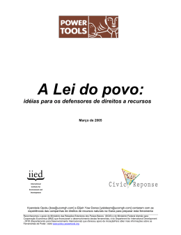 A Lei do povo: - Power Tools: for policy influence in natural resource