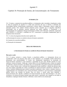 Promo&ccedil;&atilde;o do Ensino, da Conscientiza&ccedil;&atilde;o e do Treinamento