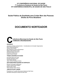 DOCUMENTO NORTEADOR - Prefeitura de S&atilde;o Paulo