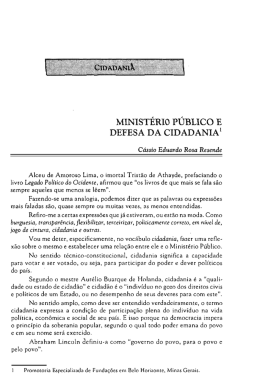 MINISTÉRIO PÚBLICO E DEFESA DA cIDADANIA`
