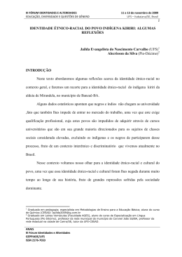 IDENTIDADE &Eacute;TNICO-RACIAL DO POVO IND&Iacute;GENA KIRIRI: ALGUMAS