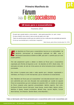 Primeiro Manifesto do Fórum para o ecosocialismo [pt] - Jean